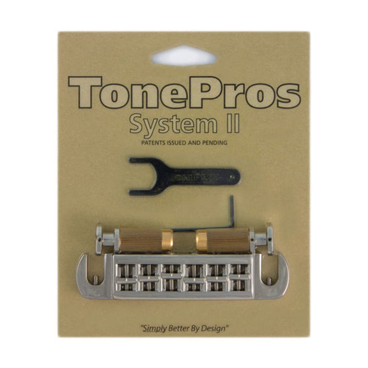 TonePros AVT2M N - Wraparound Bridge with MSPRS Locking Studs (Metric) - Nickel