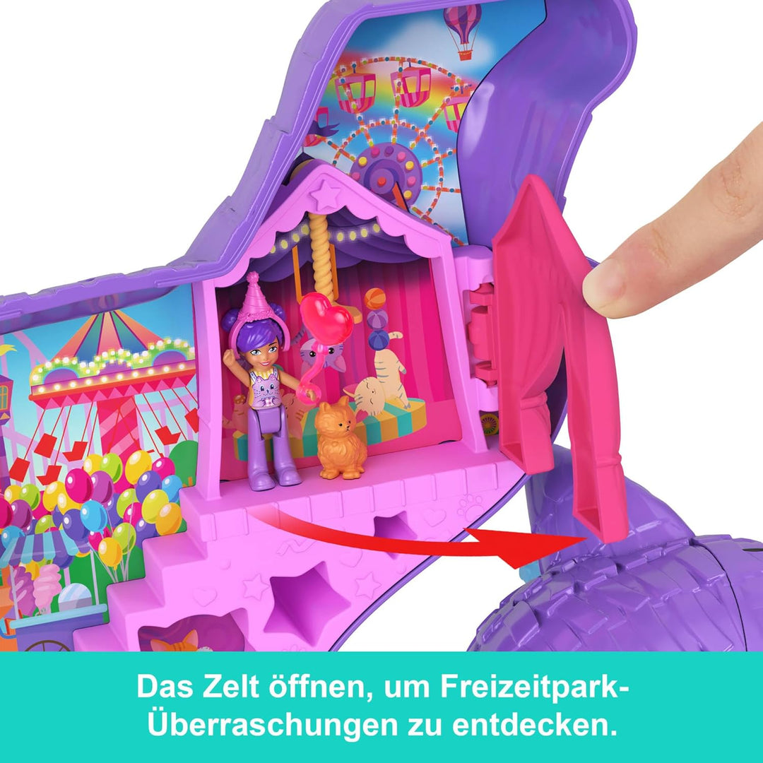 Polly Pocket Mikropuppen & Spielset mit 23 Überraschungs-Zubehörteilen, inklusive Tieren, Geburtstag