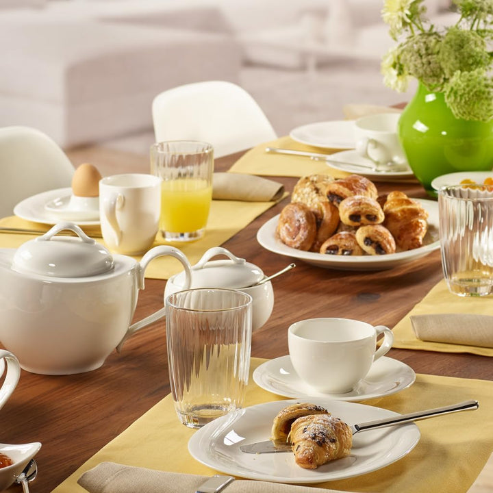 Villeroy und Boch New Cottage Basic Zuckerdose, 450 ml, Höhe: 6,5 cm, Premium Porzellan, Weiss