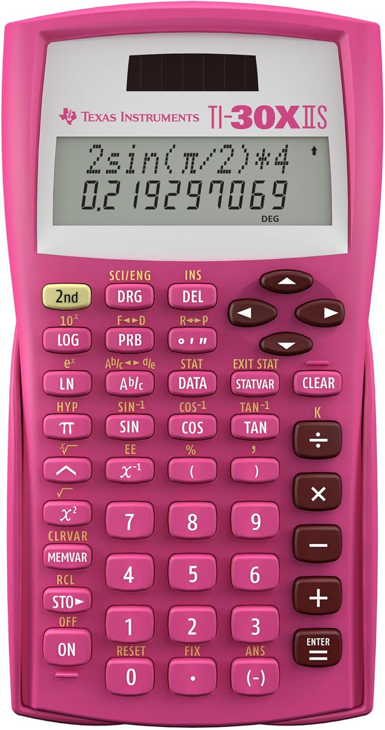 Texas Instruments TI-30X IIS 2-Line Scientific Calculator, Pink by Texas Instruments Pink Single Pac
