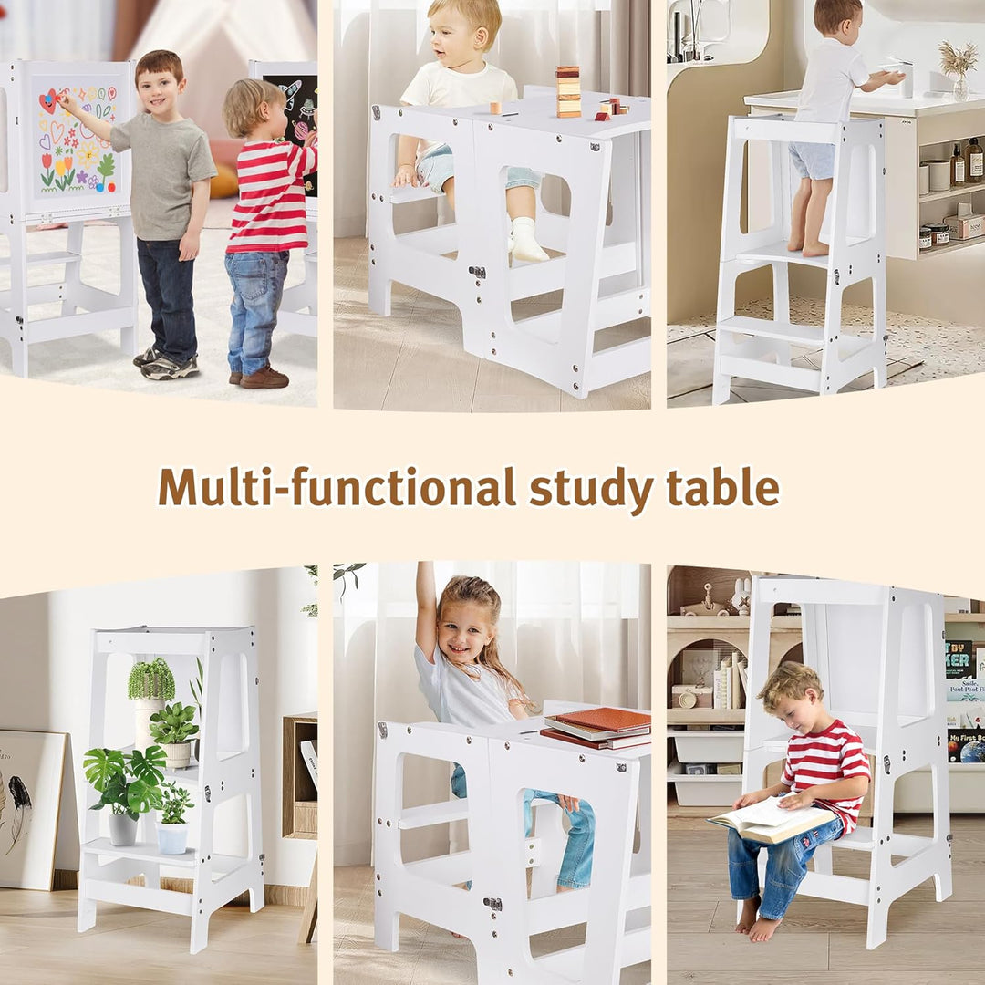 Lernturm, Lernturm für Kinder, Montessori Learning Tower, mit Message Boards,ideales Montessori Küch