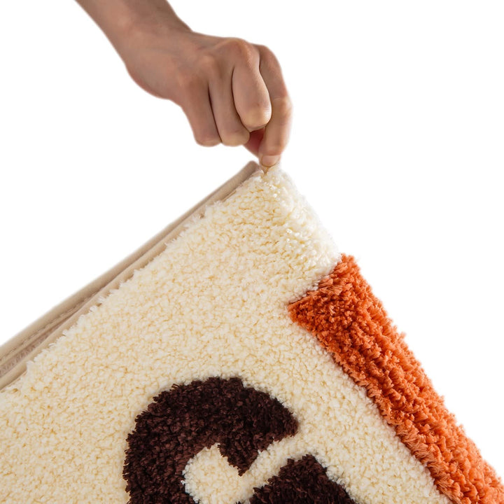QJHOMO Beige Badezimmerteppich Bunt Badematte rutschfest Waschbar Badteppich Spassig Badvorleger Wei