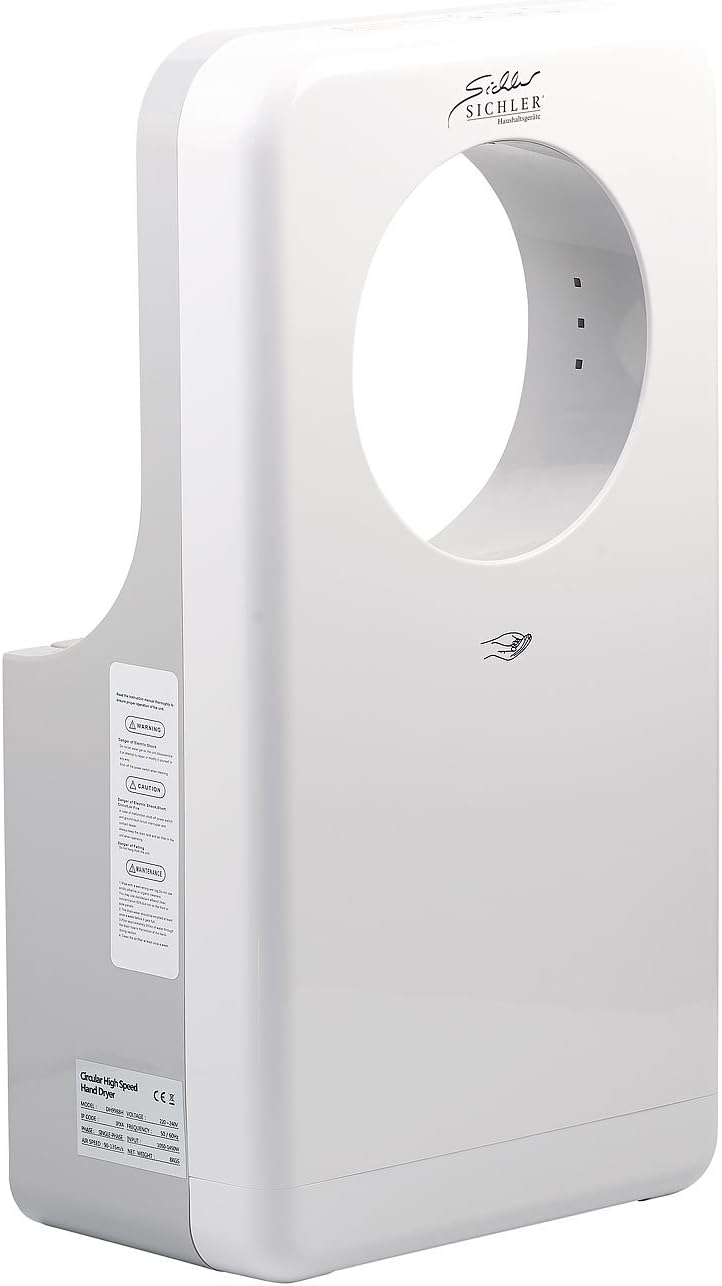 Sichler Haushaltsgeräte Hand-Trocknergeräte: 2er-Set vollautomatischer Profi-Händetrockner mit LED-B