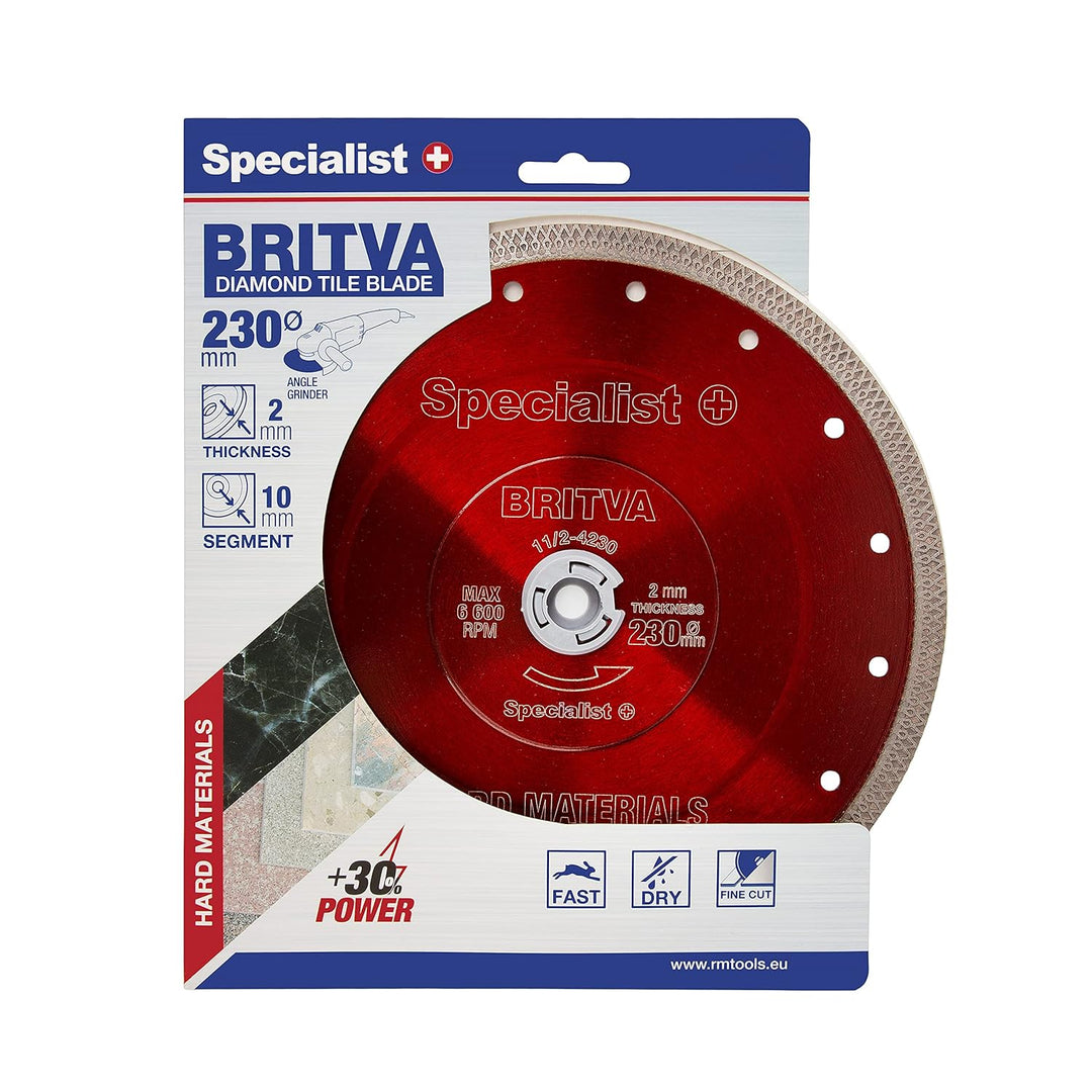Diamant Trennscheibe 230mm von Specialist+ IExtra Dünn (2 mm) Bohrung 22,2 für Winkelschleifer I Fli