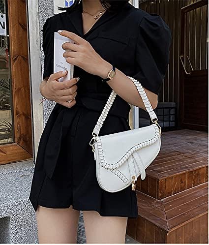 Purfanree Trendige Satteltasche, Clutch, Handtasche, Umhängetasche, Henkeltasche, Schultertasche, Cr