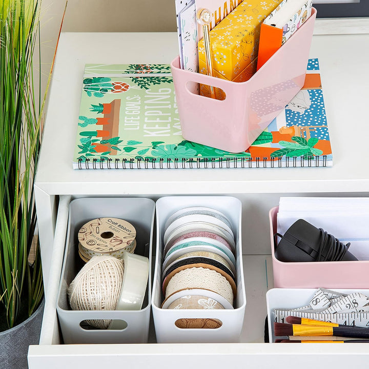 12x Ordnungsboxen - 10 cm hoch - grün - 20x10x10cm - 1,4 Liter - Ordnungskorb - Schubladenorganizer