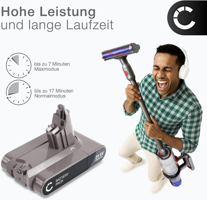 CELLONIC Akku kompatibel mit Dyson V6, V6 Motorhead Pro Exclusive, DC62, DC62 Animal/Animalpro, DC74