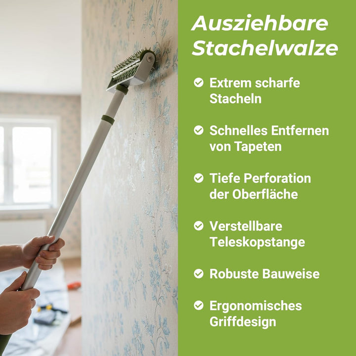 Colorus Tapetenentferner Set 3 tlg | Tapetenschaber 10cm Bodenschaber Tapetenlöser | Stachelwalze Ig