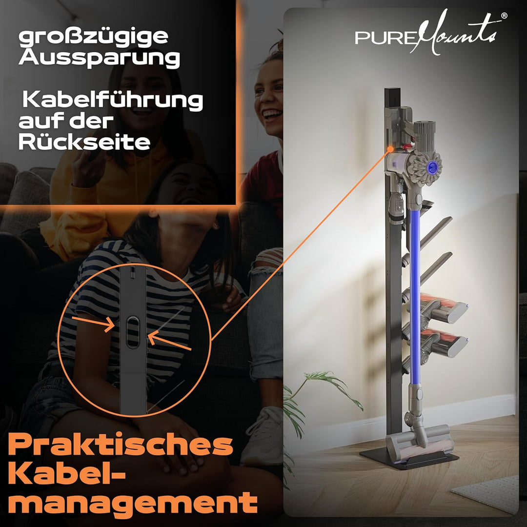 PureMounts Staubsauger Ständer Halterung universal kompatibel mit Dyson V6, V7, V8, V10, V11, V12, V