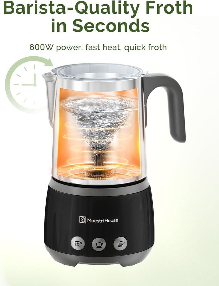 Maestri House Milchaufschäumer, 500ml 4-in-1 Elektrischer Milchschäumer, 600W Smart Touch Control fü