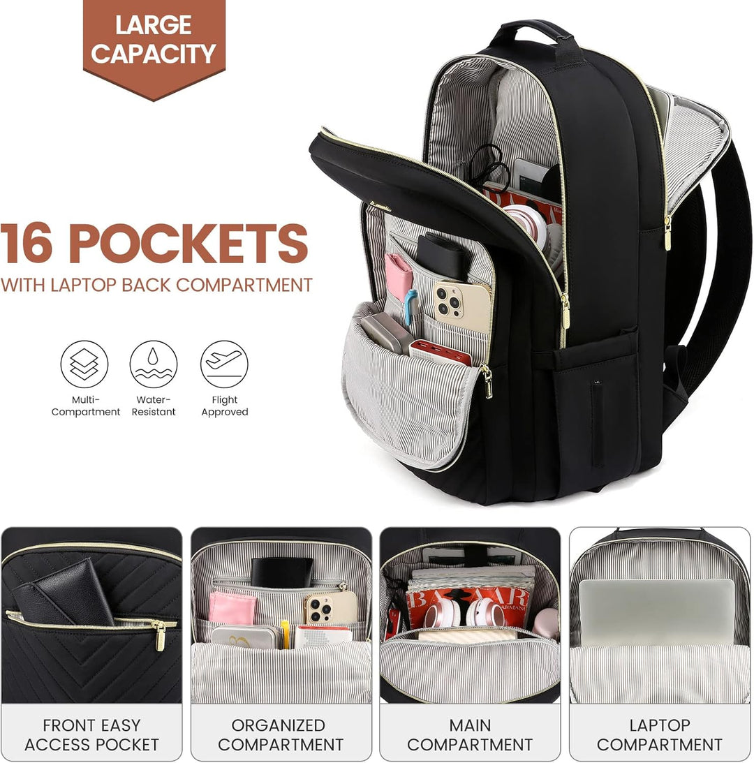 LOVEVOOK Laptop Rucksack Damen, 14 15,6 17,3 Zoll Laptoptasche Rucksack Damen Klein Wasserdicht Schu