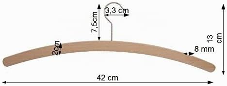 "Hagspiel" Kleiderbügel aus Buchenholz, 30 St. Einfachbügel roh, 42 cm lang, sehr platzsparend, Umwe