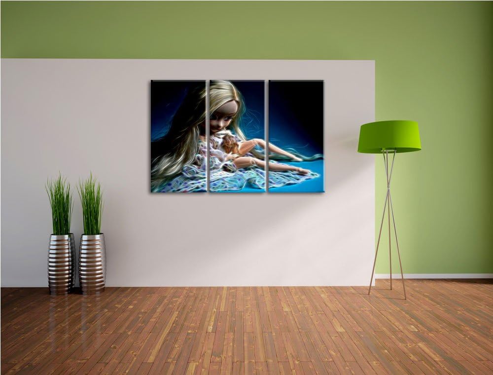 Dark blonde Pullip-Puppe mit Vogelkäfig NewArt 3-Teiler Leinwandbild 120x80 Bild auf Leinwand, XXL r