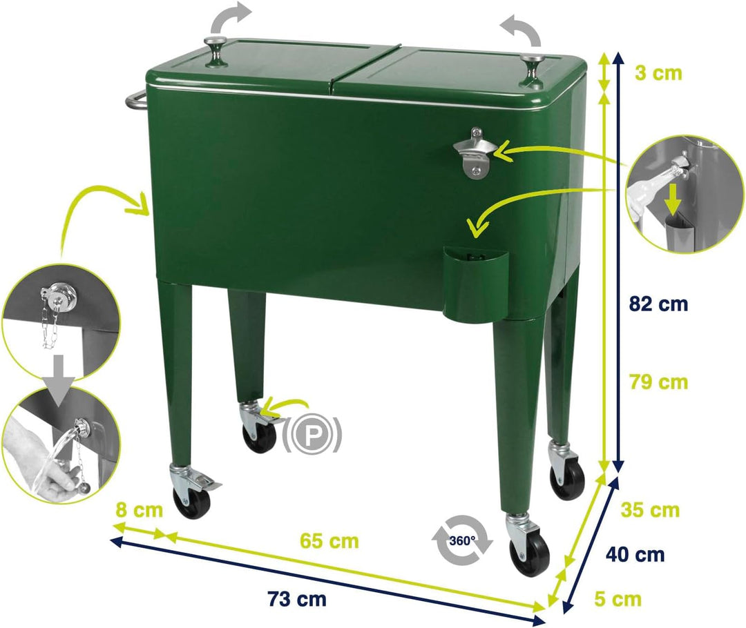 Kailua Cooler - Kühlbox, Kühlwagen, Getränkekühler British Racing Green, British Racing Green