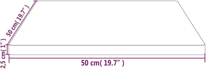 vidaXL Tischplatte 50x50x2,5 cm Massivholz Kiefer Quadratisch 50 x 50 x 2.5 cm Braun, 50 x 50 x 2.5