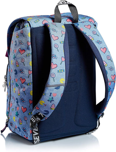 RUCKSACK SEVEN STARRY RAINBOW Backpack für Schule, Uni & Freizeit, Erweiterbarer Schulranzen, Geräum