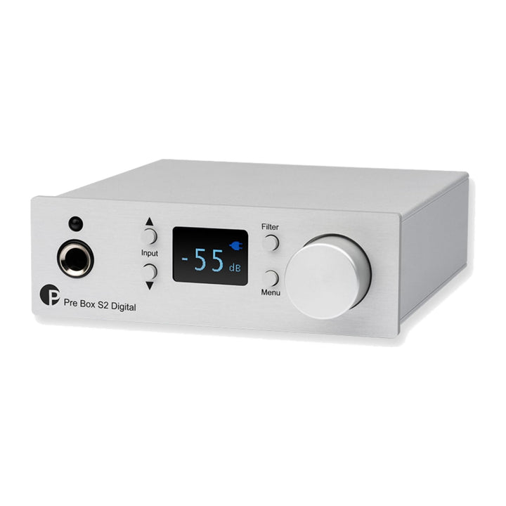 Pro-Ject Pre Box S2 Digital, Audiophiler Stereo Vorverstärker (Silber), Silber