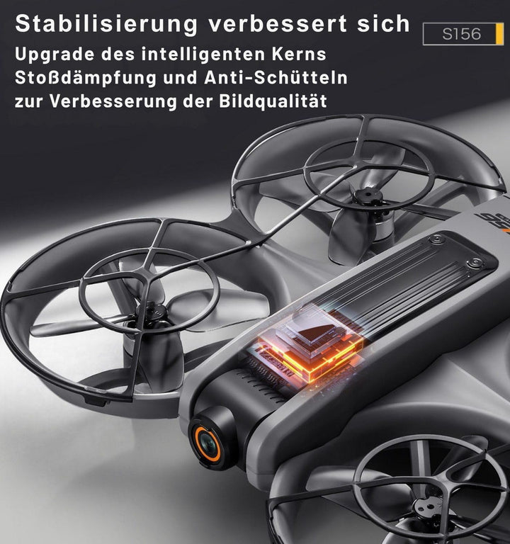 RC-Quadrocopter, (Drohne mit 12,5-cm HD-Display-Fernsteuerung, komplett geschütztem Propellerdesign)