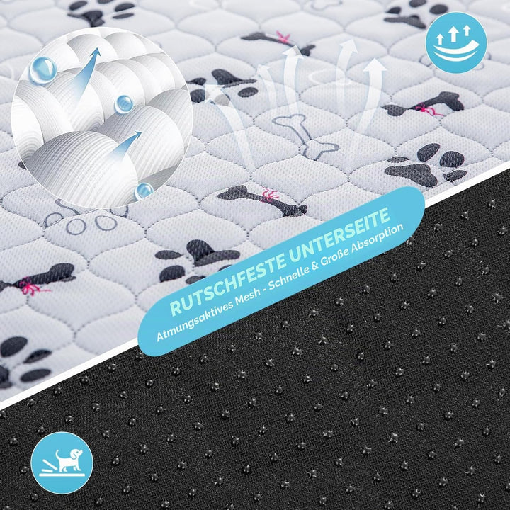 Welpenunterlagen Waschbar, 2er Set Trainingspads für Hunde, 120 x 90 cm PIPI Matten für Hunde Puppy