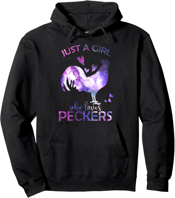Just A Girl Who Loves Peckers Farmer Huhn Geschenke für Pullover Hoodie