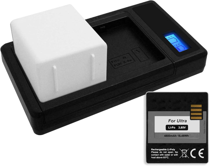 2X Akku + Dual-Ladegerät (USB, mit Display) kompatibel mit Arlo Ultra, Arlo Pro 3 [Lithium-Polymer -