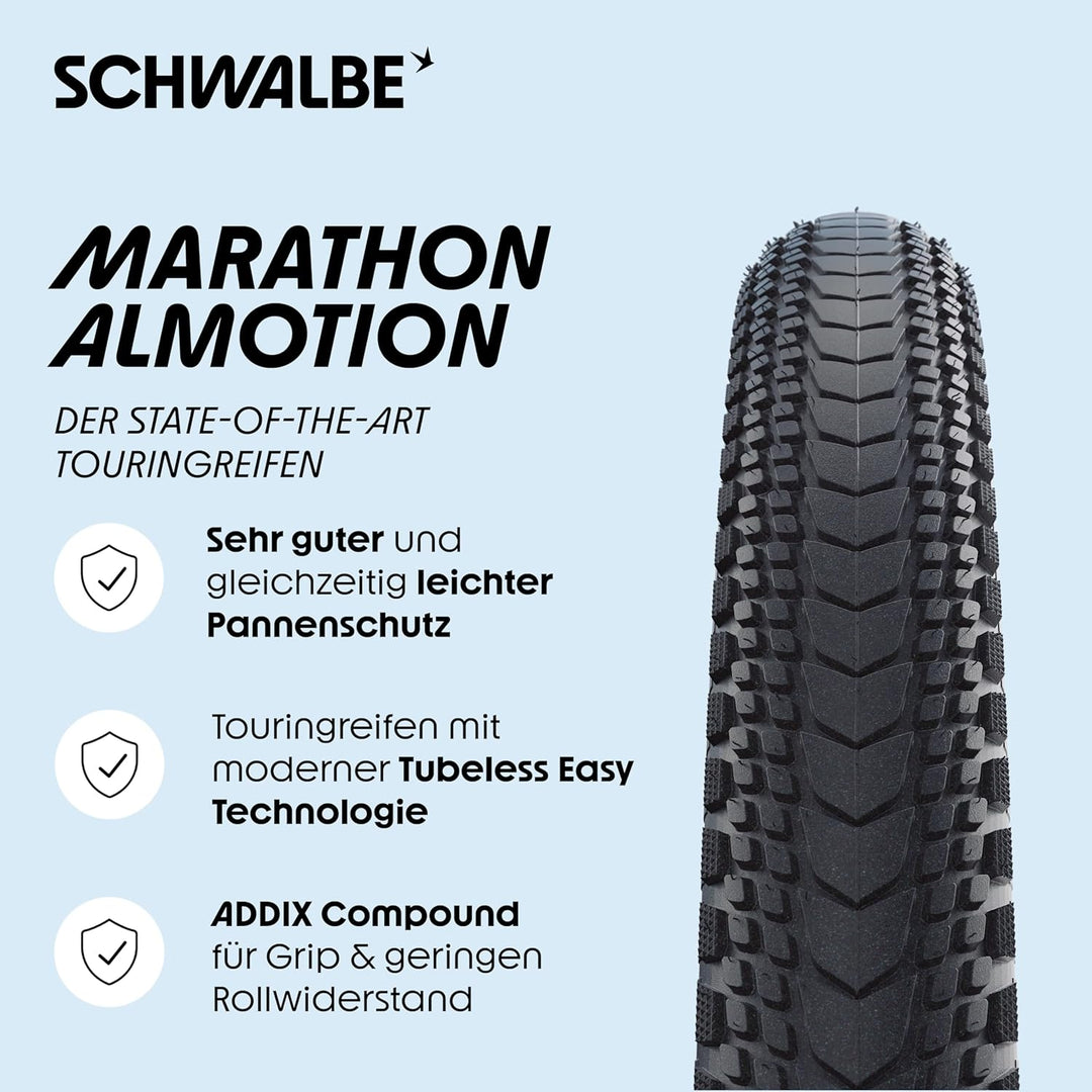 Schwalbe Marathon Almotion Evo Faltreifen // 55-622 (28x2,15') RaceGuard Schwarz, Schwarz