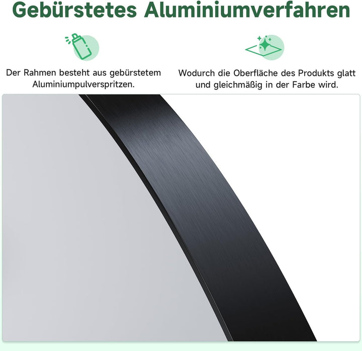 Dekorative Wandspiegel 50cm, Spiegel rund, Badezimmerspiegel, für Wohnzimmer, Schlafzimmer, Bad, Flu