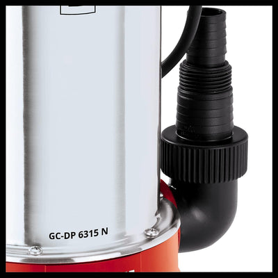 Einhell GC-DP 6315 N Schmutzwasserpumpe (630W, Ø15 mm Fremdkörper, 17.000 L/h Förderleistung, Schwim