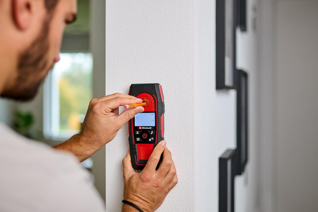 Einhell Digitales Ortungsgerät TE-MD 80 (max. Ortungstiefe Eisenmetall 80 mm, Stromleitung 60 mm, Ni