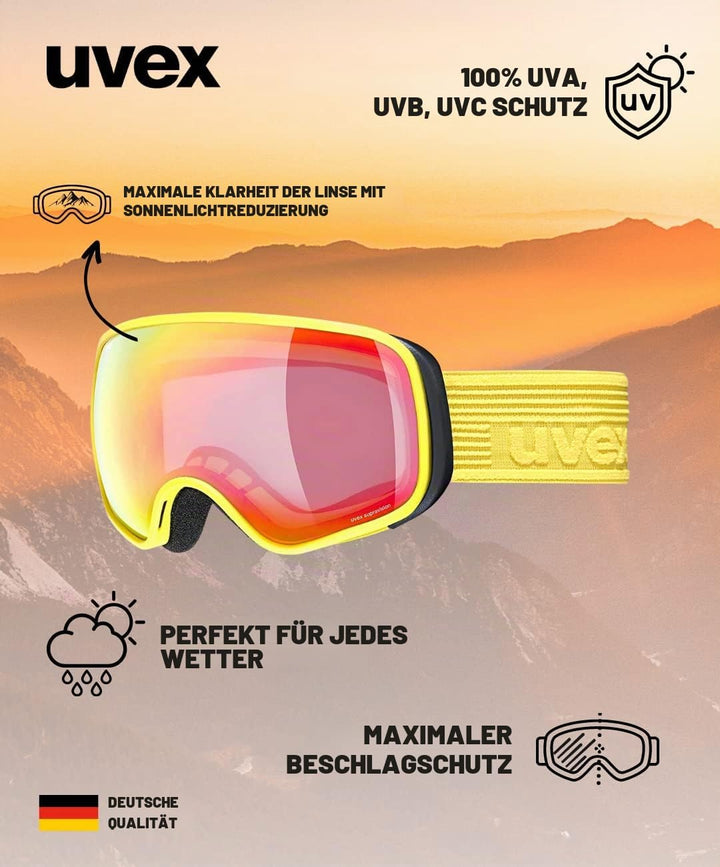 Uvex Unisex Kinder Scribble Fm Sph Skibrille (1er Pack) Einheitsgrösse yellow/rainbow-clear, Einheit