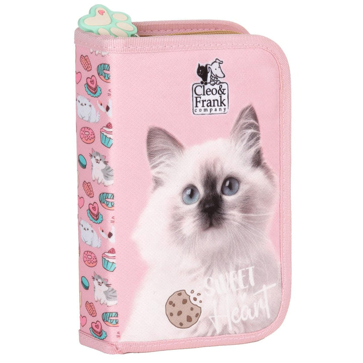 Ragusa-Trade Katze Kätzchen, Federtasche Federmappe, 24 TLG. gefüllt für Kinder Jungen Mädchen, rosa