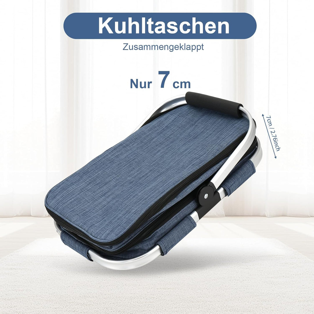 Nagoyuki 30L Einkaufskorb, Kühltasche, Faltbarer Kühlkorb, Doppellagige Einkaufstasche, Praktischer