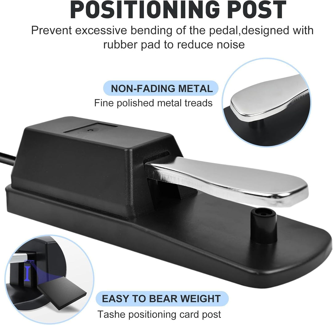 2 Stück Universelles Sustain-Pedal für Klaviertastatur, Sustain-Pedal geeignet für MIDI-Keyboard-Syn