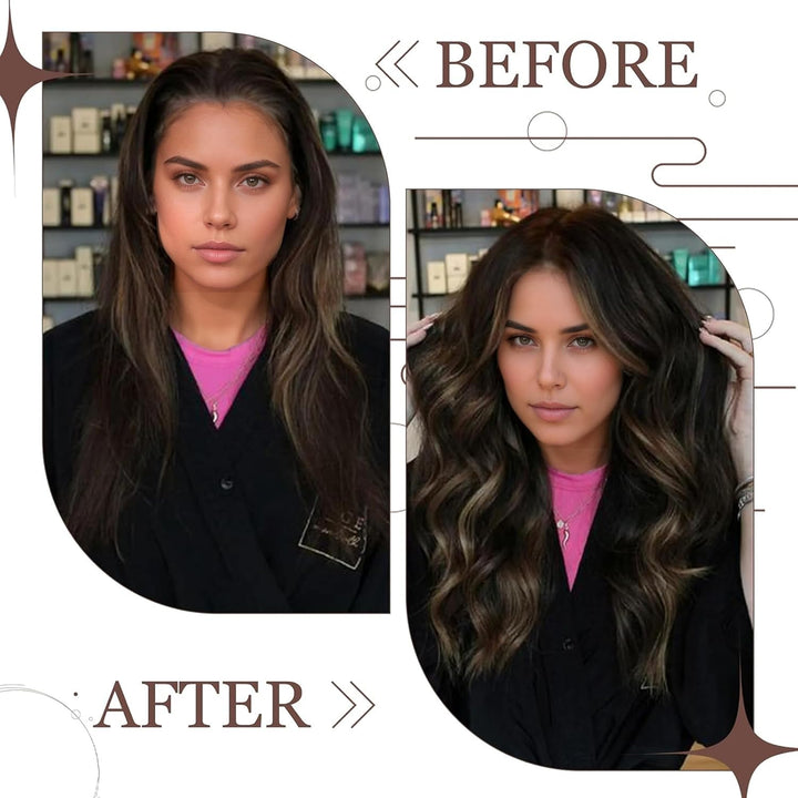 Hetto Echthaar Clip in Extensions Ombre Braun Extensions Clip in Echthaar Remy Clip in Haarverlanger