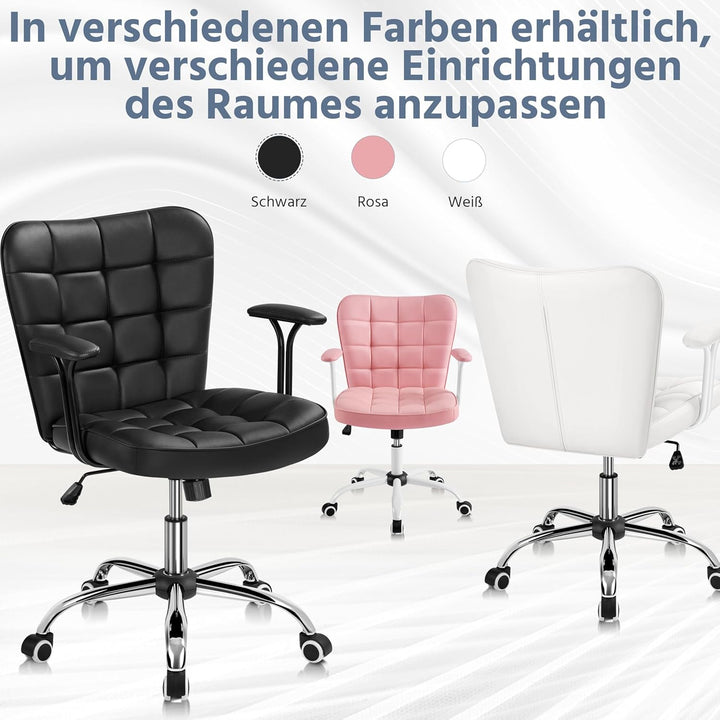 Yaheetech Bürostuhl Ergonomischer Schreibtischstuhl Bürosessel Arbeitsstuhl, Drehstuhl mit Weichen A