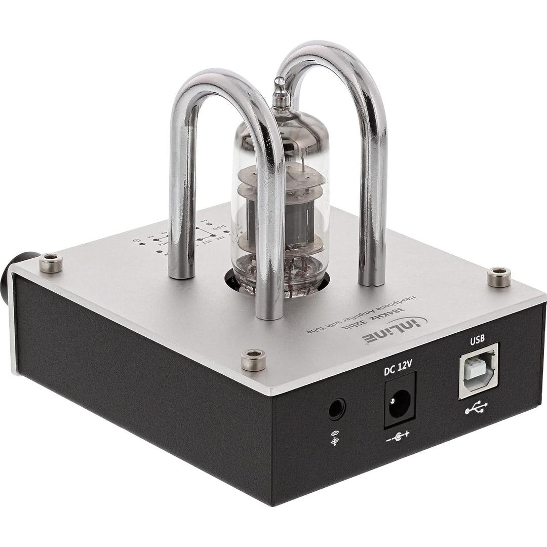 InLine 99206I AmpUSB, Hi-Res AUDIO HiFi DSD Kopfhörer-Röhrenverstärker, USB Digital Audio Konverter,