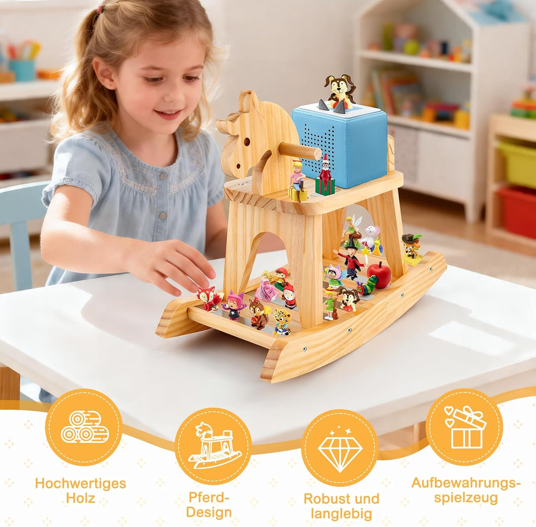 Tonie Regal im Schaukelpferd-Design, Standregal für Toniebox & Figuren, Zubehör für Toniebox 1 & 2 S
