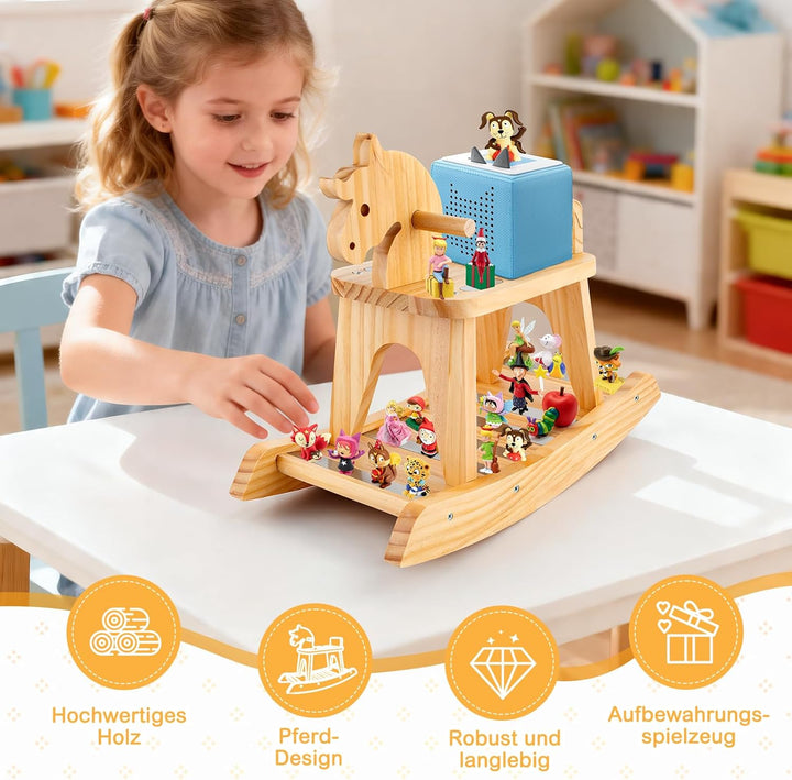 Tonie Regal im Schaukelpferd-Design, Standregal für Toniebox & Figuren, Zubehör für Toniebox 1 & 2 S