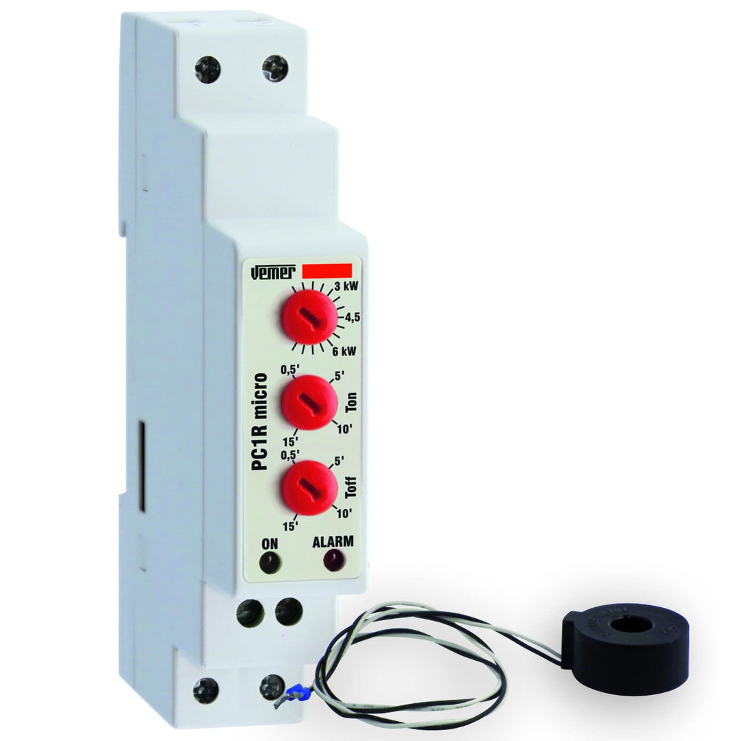VEMER VE788800 PC1R Micro Steuergerät für vorrangige Lasten, einphasig, 1 DIN-Modul, Weiss