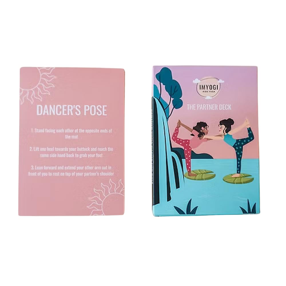IMYOGI Partner Yoga Karten für Kinder, handillustriert, 30 Partner-Übungen, Meditation für Kinder, K