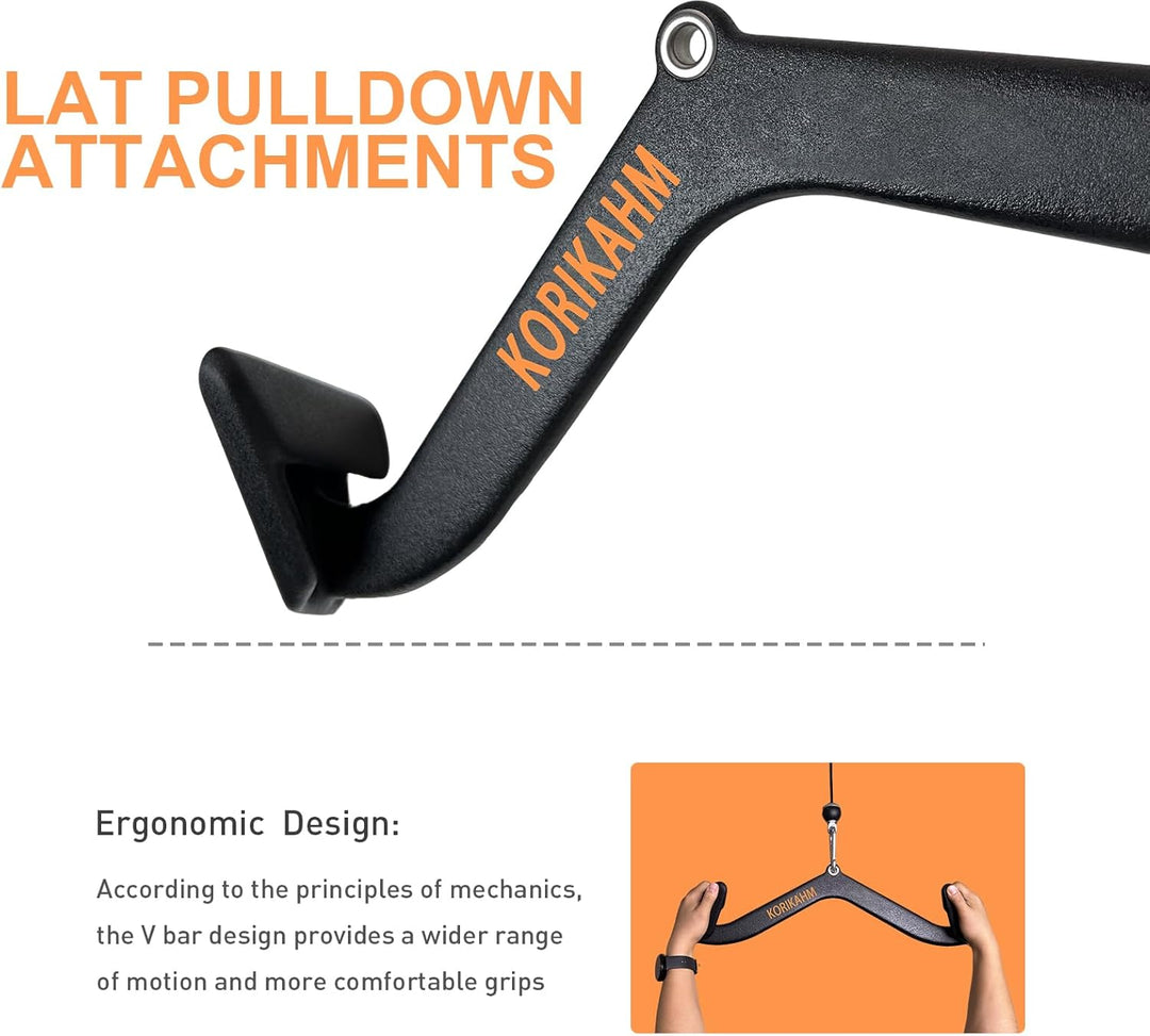 Ergonomic Design Lat Pull down Bar Grip Handle, Lat Pulldown Attachments, Strength Trainer for Athle