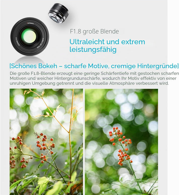 7artisans AF 50mm F1.8 Objektiv für FX – Lichtstarkes Spiegellose Festbrennweite Objektiv mit STM-AF