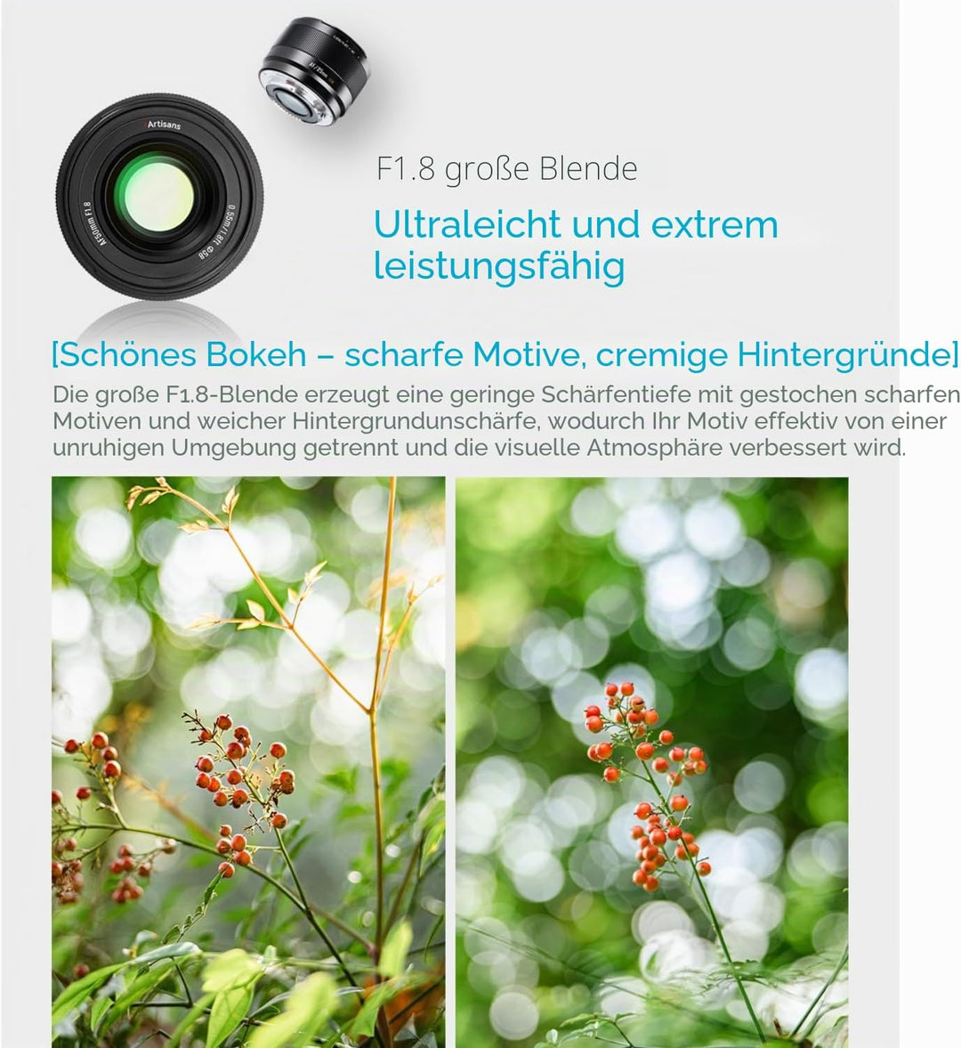 7artisans AF 25mm F1.8 Objektiv für Sony E (APS-C) – leichtes Weitwinkelobjektiv mit STM-AF, Metallb