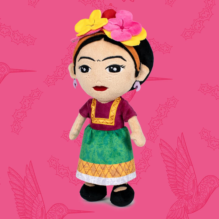 Famosa Softies 760023277 Frida Kahlo Plüschtier, 27 cm, in Unit Display, Hommage 70. Jubiläum, detai
