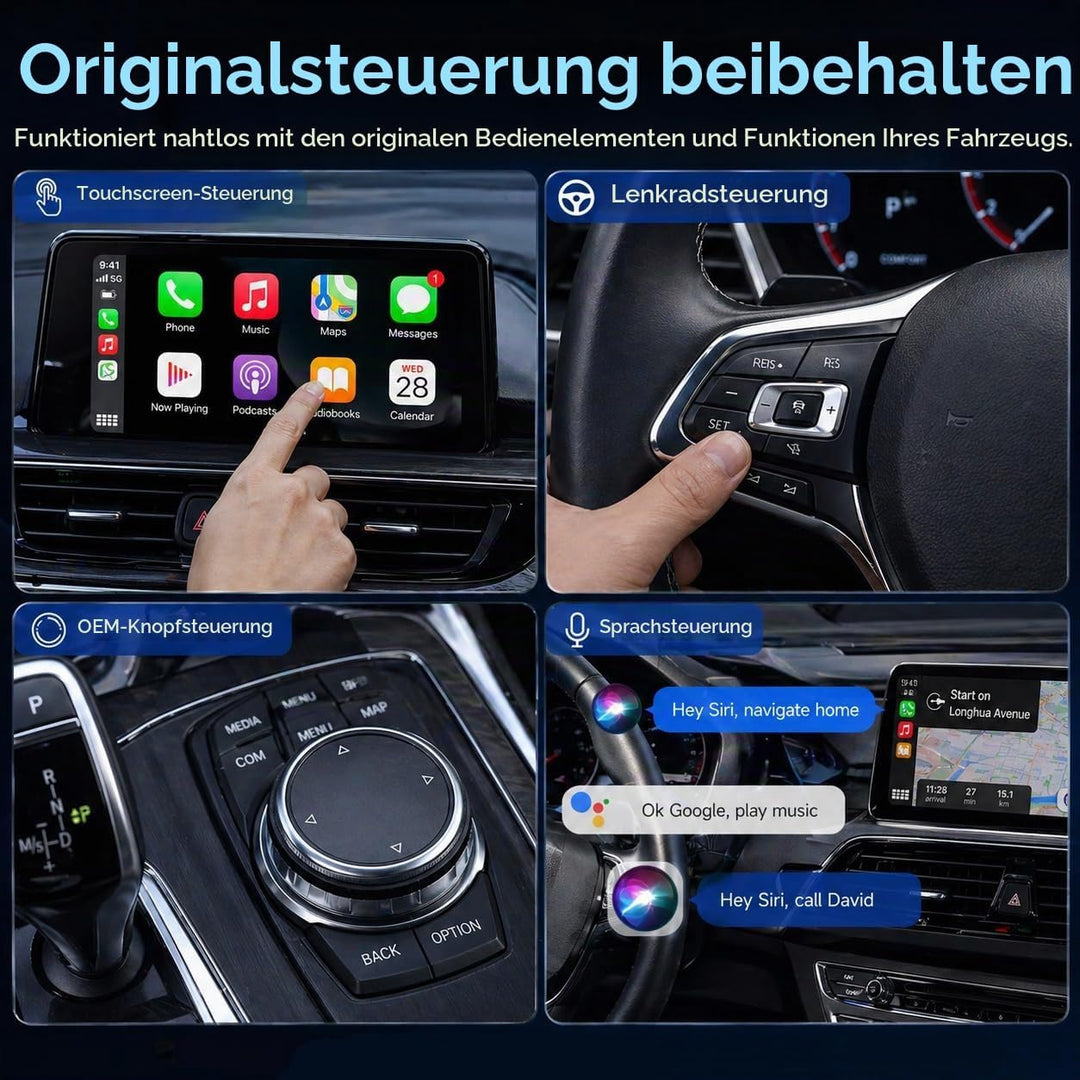 Sunweyer S40 Super Mini CarPlay Adapter Wireless Android Auto Car Kit - für Fahrzeuge mit werksseiti