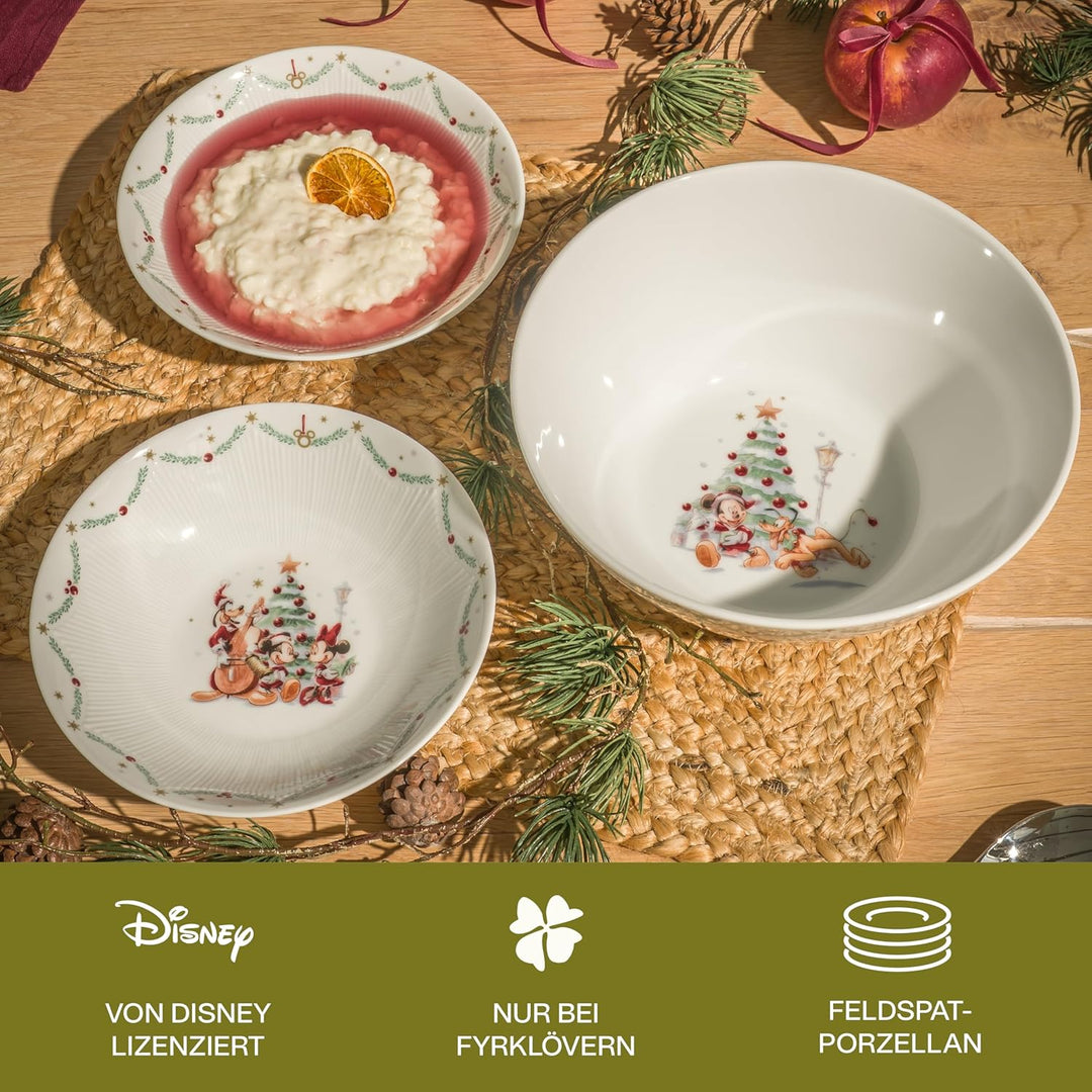 Disney Weihnachten Schalen – Offiziell Disney-Lizenziert – Micky & Freunde Weihnachtsfreude, Porzell