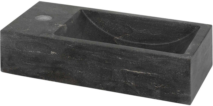 Saqu Nature Collection Naturstein-Waschbecken Links 40x22x10cm