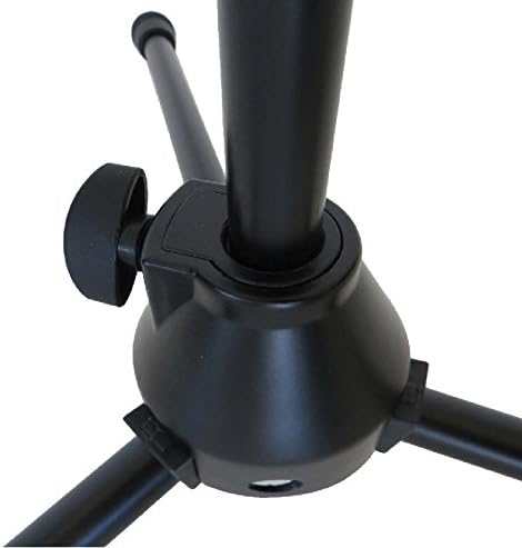 keepdrum MS106BK Mikrofonständer Mikrofonstativ mit Galgen u. Metall-Sockel + universal Mikrofonklem