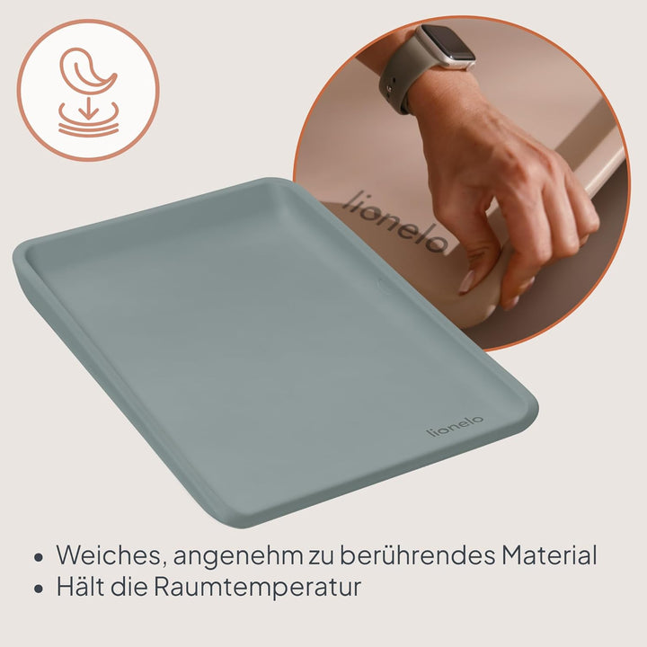 Lionelo Megs Wickelauflage für Wickeltische, wasserdicht, waschbar, multifunktional, weicher PU-Scha
