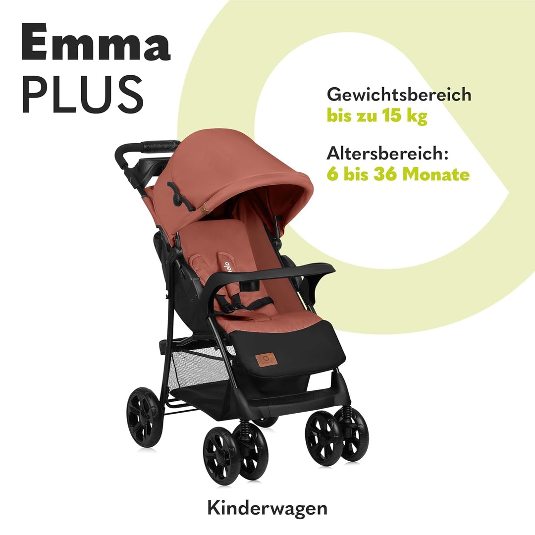 LIONELO Emma Plus Kinderwagen bis zu 15 kg, Kindersportwagen, leicht modern klein Buggy mit Liegepos